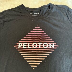 Peloton Men's Black Tee with Pink Stripes